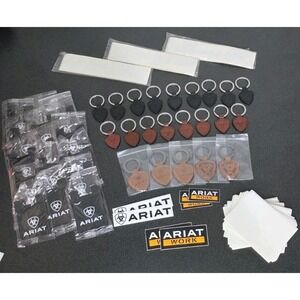 LOT Ariat Leather Key Ring Keychain Embossed Cowboy Gift Phone Wallet Stickers